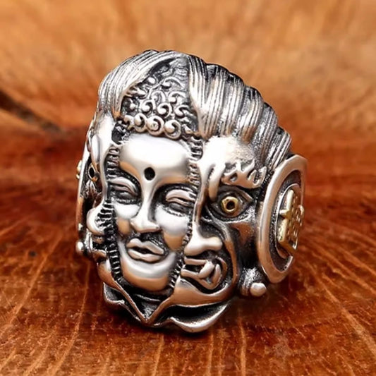 Men's Broken Ring Finger National Tide Half Buddha Half Magic