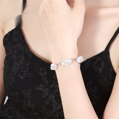 Rhombus Baroque Artificial Pearl Bracelet Female French High Sense Ins